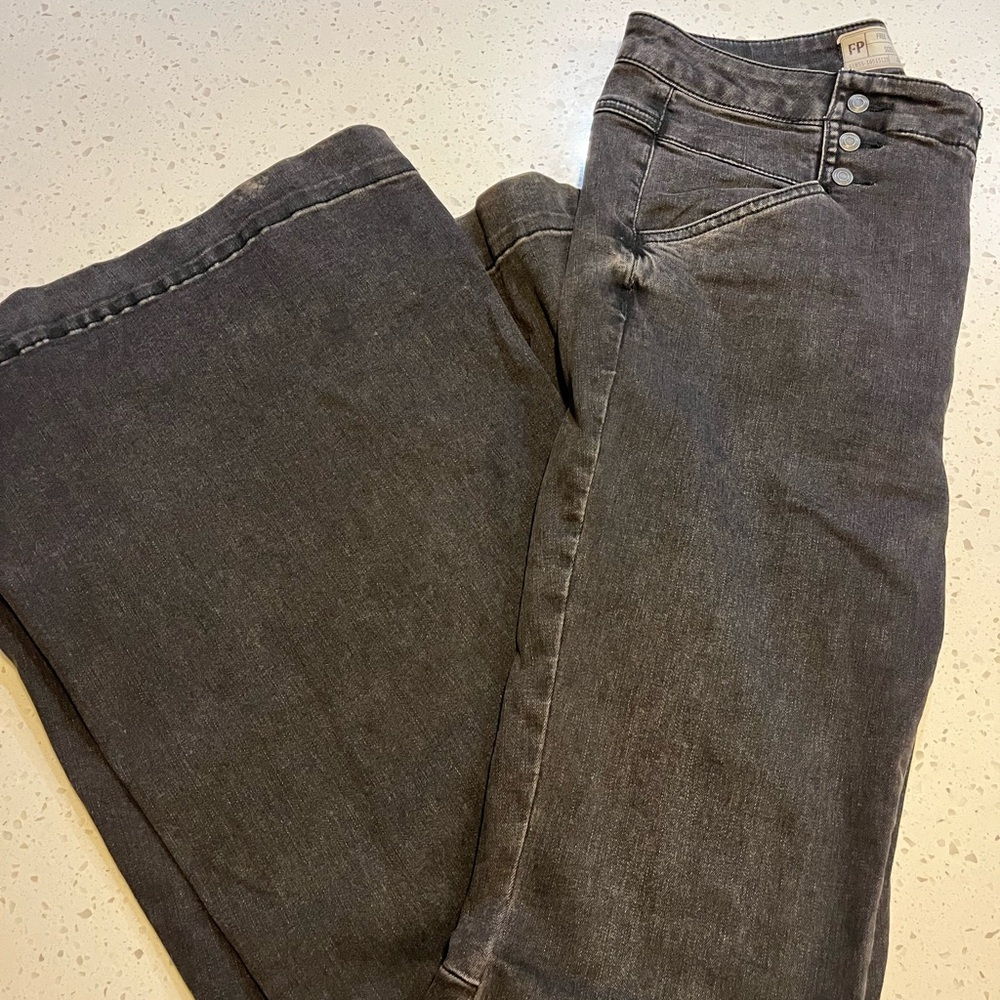 Free People Black Flare Jeans
